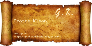 Grotte Kleon névjegykártya
